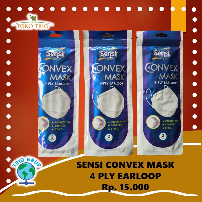 SENSI CONVEX MASK 4 PLY EARLOOP