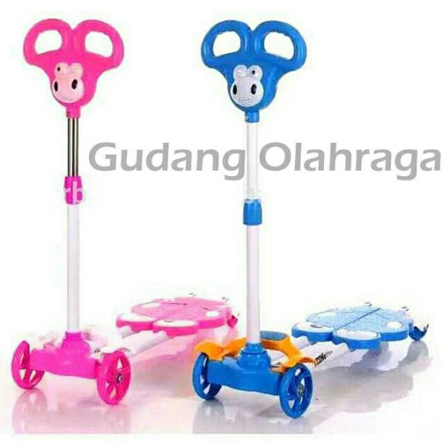 4 Wheel Frog Kick Scooter - Skuter Anak / Skuter Gunting Kodok / Otoped Anak Roda 4