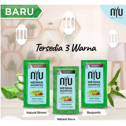 ^ KYRA ^ NYU Henna Shampoo Pewarna Semir Rambut Praktis Tanpa Amonia - Kemasan Sachet