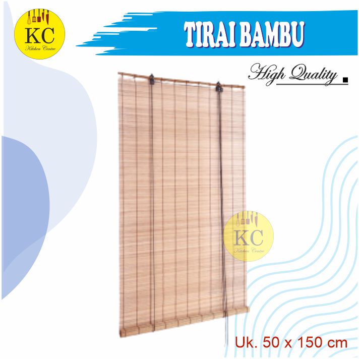 Tirai Bambu Kerai Bambu Putih 50 x 150 cm