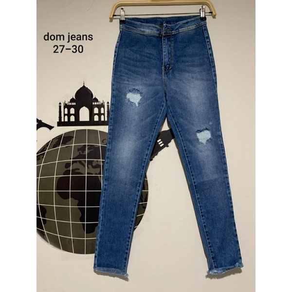 CELANA JEANS WANITA DOM SOBEK TIDAK TEMBUS