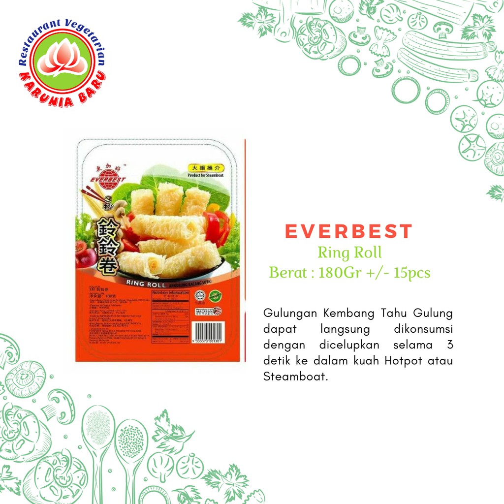 

EVERBEST Ring Roll/Vegetarian Ring Roll/Kembang Tahu 180Gr