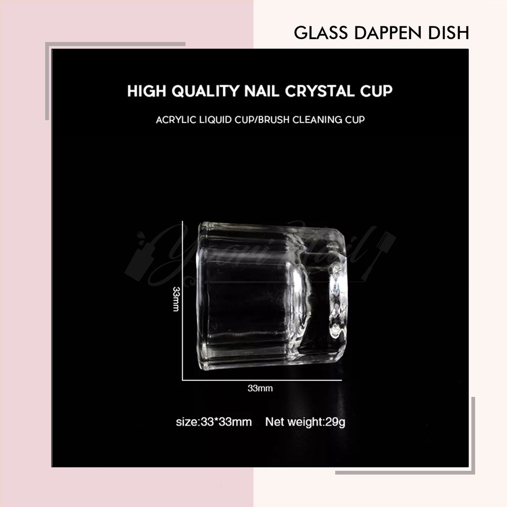 Glass dappen dish gelas acrylic nail art akrilik liquid glass