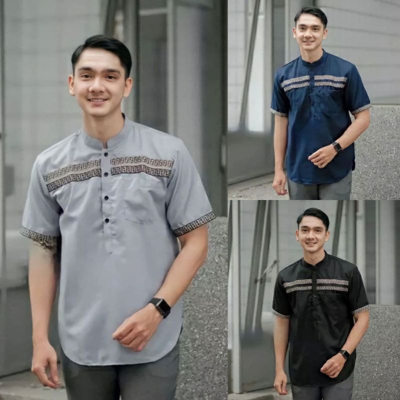 [BISA COD] Baju Koko Kurta / Lengan Pendek / Fashion Muslim