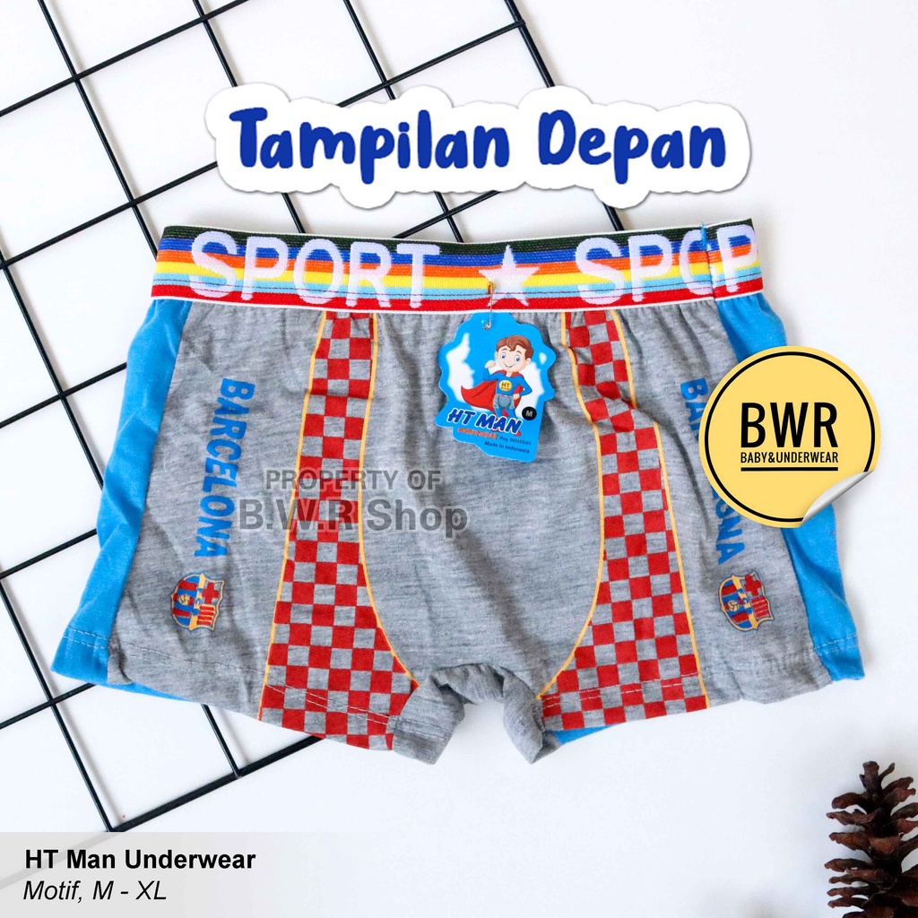 CD Boxer Anak HT MAN 0239 / Celana Dalam Anak Laki Laki Boxer Motif Bola | Bwr