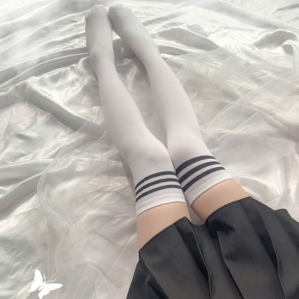 【Wetrose】Japanese College Style Student Over Knee Football Long High Lolita JK Seifuku Stocking Stoking