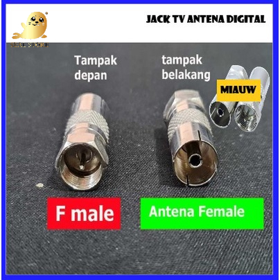 KONEKTOR F DRAT MALE TO ANTENA TV FEMALE JACK SINYAL DIGITAL PARABOLA, TV, TV DIGITAL