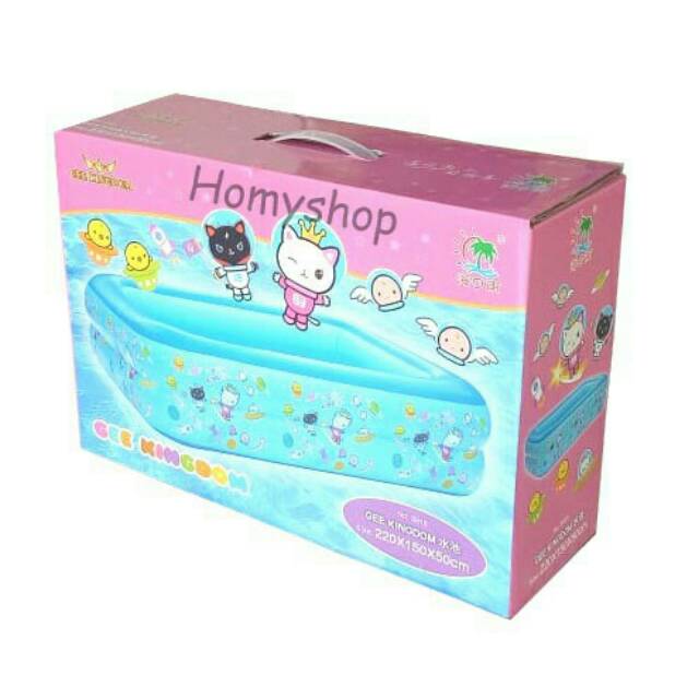 Kolam Renang Anak Mikoko Gee Kingdom Ukuran 2.20 m x 1.50 m x 50 cm / Kolam Renang Anak Kotak Jumbo