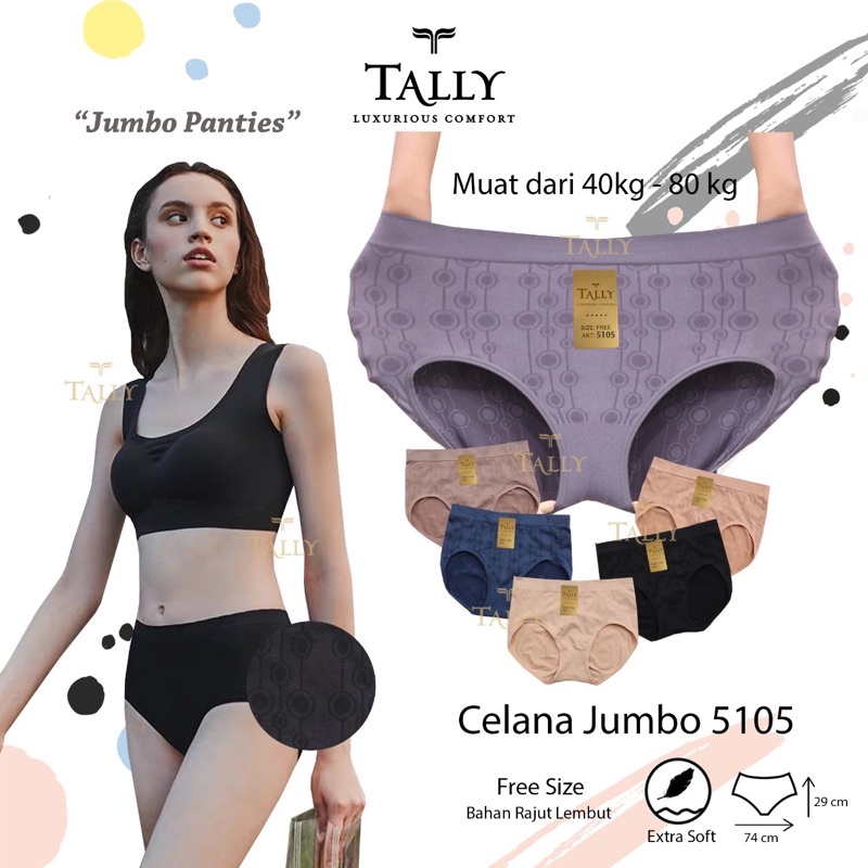 CD | Celana Dalam Wanita Jumbo TALLY 5105 &amp; 5109 Bahan Rajut Lembut