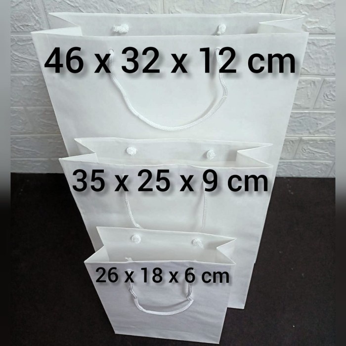 Paper Bag Kertas / Kraft Putih / Paperbag Polos Premium - Kecil - Kecil