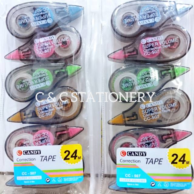 

[ /pak isi 6 ] Correction Tape / Tipe X / Tip-Ex / Tip Ex Tarik / Kertas Candy CC-507