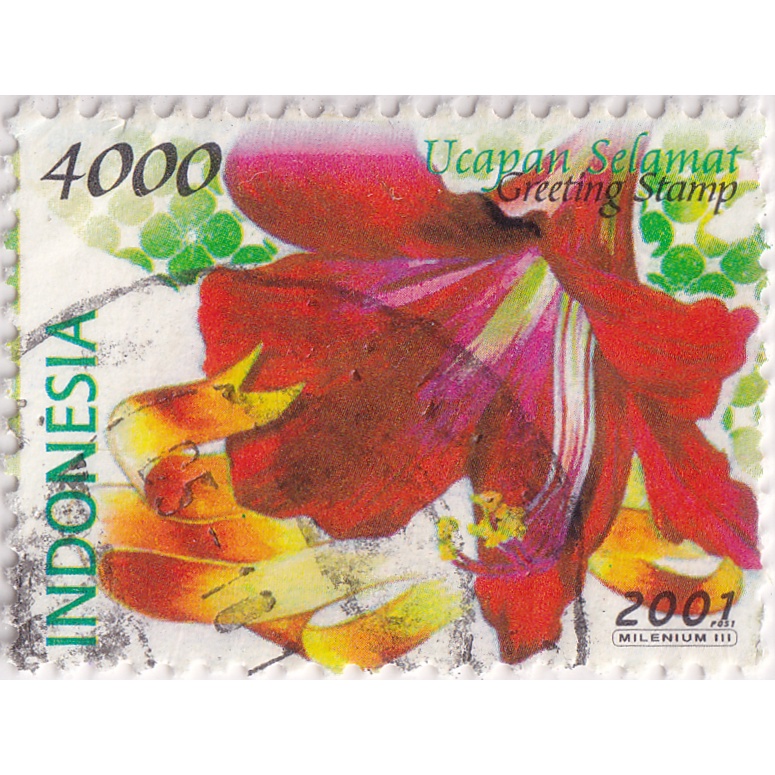

Prangko Indonesia 2001 - Greetings Stamps - Flowers - 4000(R)