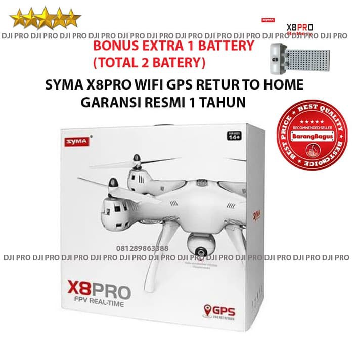 Syma X8Pro Bonus Extra 1 Baterai - X8 Pro Wifi Drone Return To Home