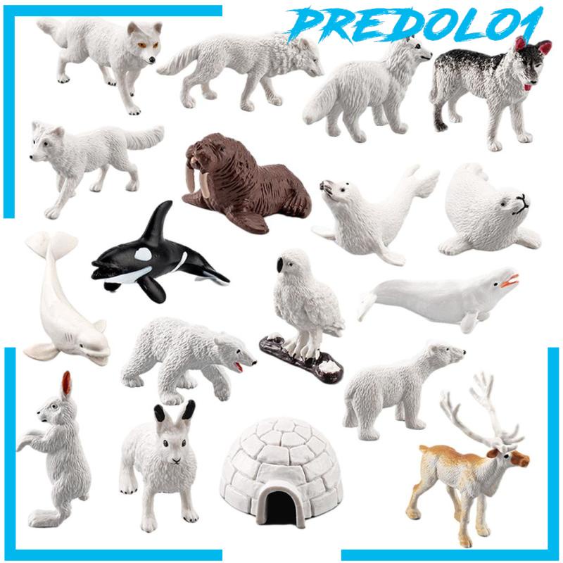 [PREDOLO1] 18x Realistic Mini Arctic Animals Toys Tabletop Decoration for Toddlers