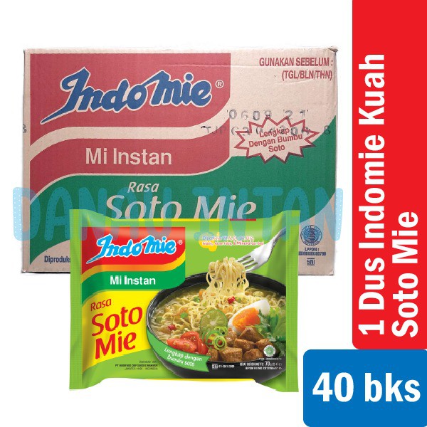 

1 Dus / Karton (isi 40 Pcs) Indomie Kuah Soto Mie Instan