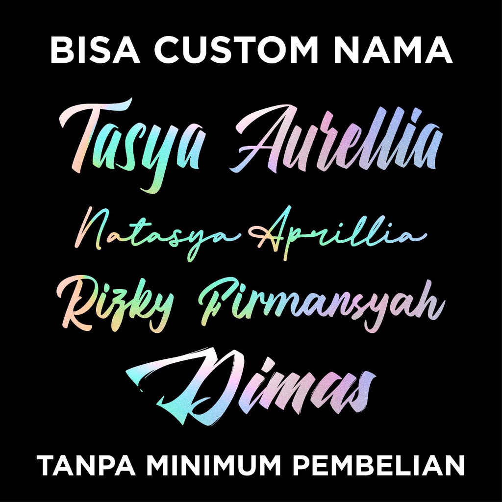 

STIKER STICKER HOLOGRAM SOSMED COSTUM REQUEST NAMA TANPA MINIMAL 0RDER