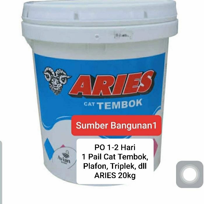PO 1 pail cat ARIES (20kg) cat tembok triplek plafon dinding besar
