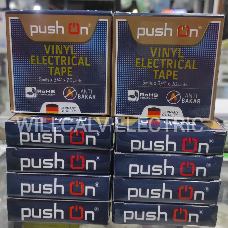 10 PC ISOLASI LISTRIK PUSH ON VINYL ELECTRICAL TAPE 5 mil X 3/4 X 20 Yards