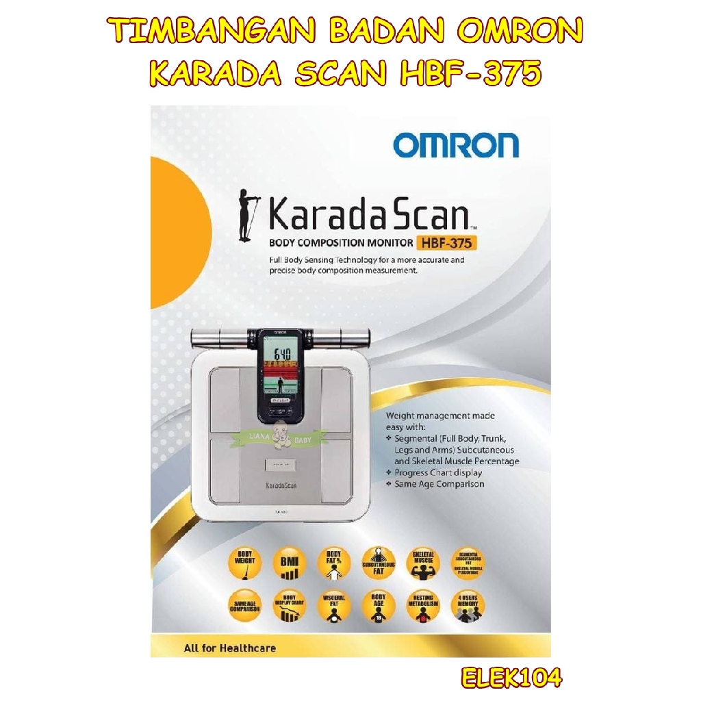 ELEK104 TIMBANGAN BADAN DAN LEMAK OMRON KARADA SCAN HBF-375