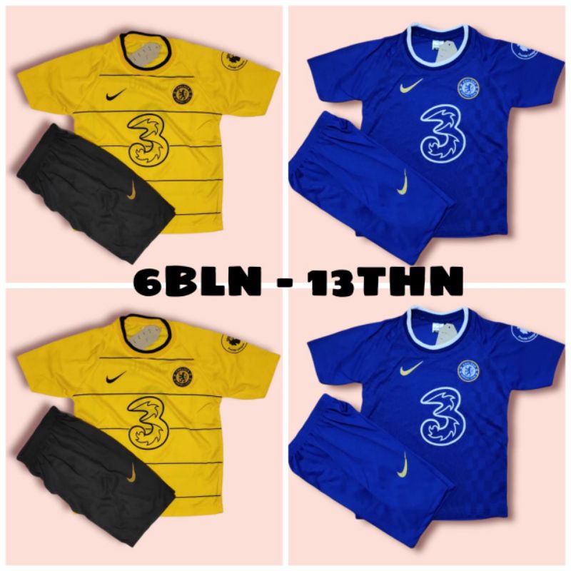 SETELAN BAJU BOLA ANAK ANAK CHELSI // JERSEY BOLA ANAK // KAOS BOLA ANAK ANAK (COD)