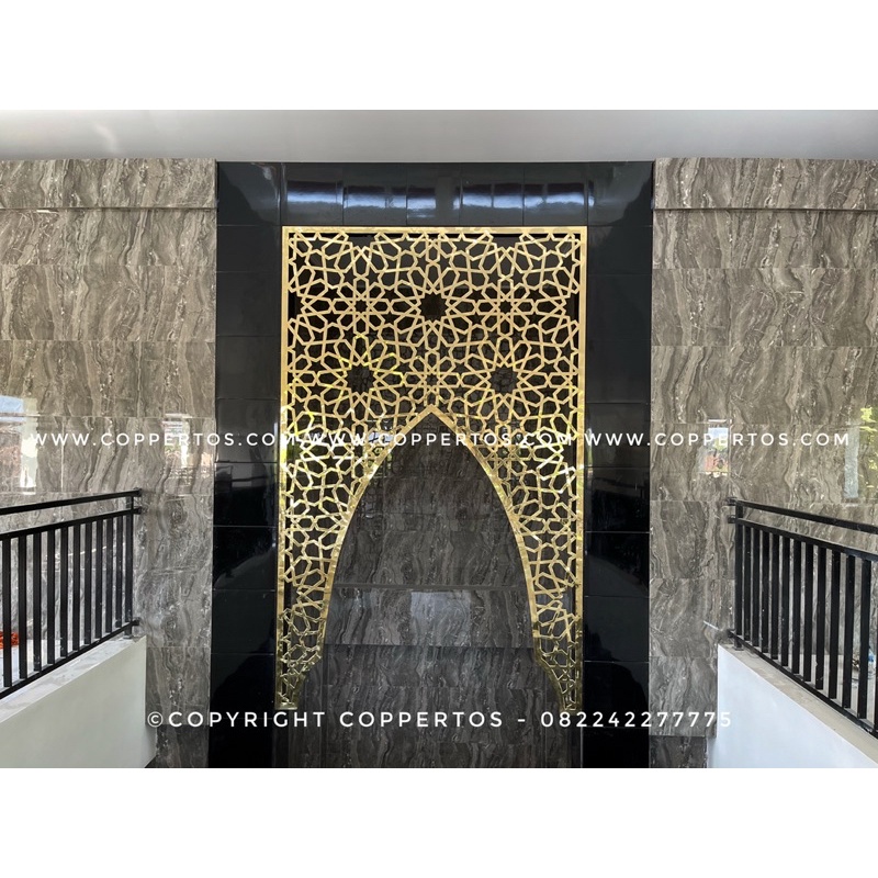 Dekorasi masjid - mihrab masjid tembaga - kerajinan tembaga boyolali - lampu masjid nabawi