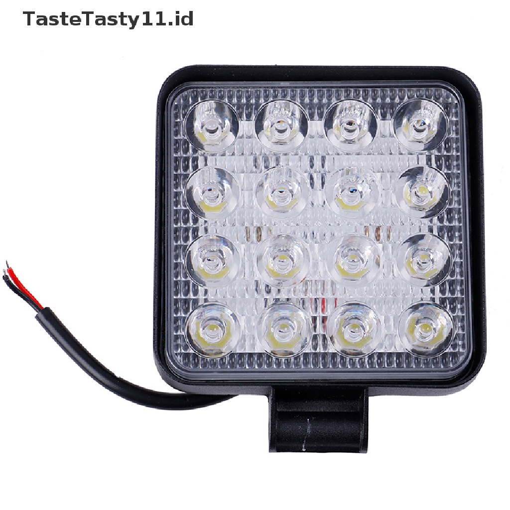 (TasteTasty) Lampu Sorot LED 48W 12V 24V Bentuk Kotak Ukuran 4 &quot;Untuk Truk / Traktor / OffRoad