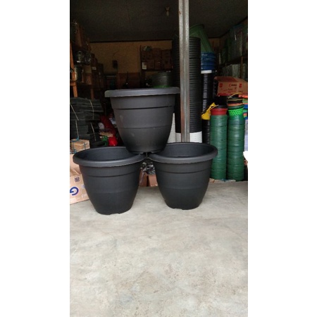 Pot Bunga Jumbo Universal Hitam Ukuran 35, 40, 50 Cm/Pot Bunga Plastik Bahan Tebal
