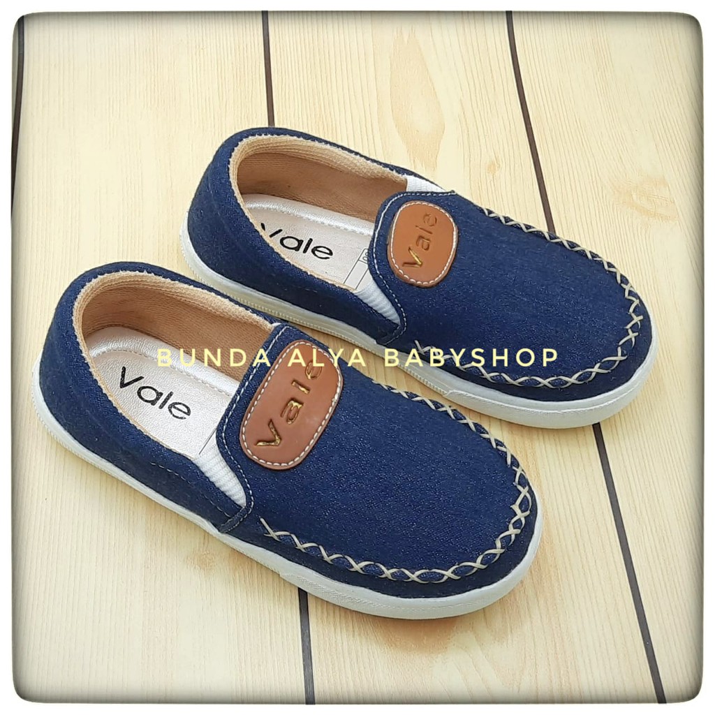 Sepatu Anak Laki Laki Jeans Usia 6 7 Tahun Size 34 NAVY - Sepatu Anak Cowok Casual Denim Anti Licin