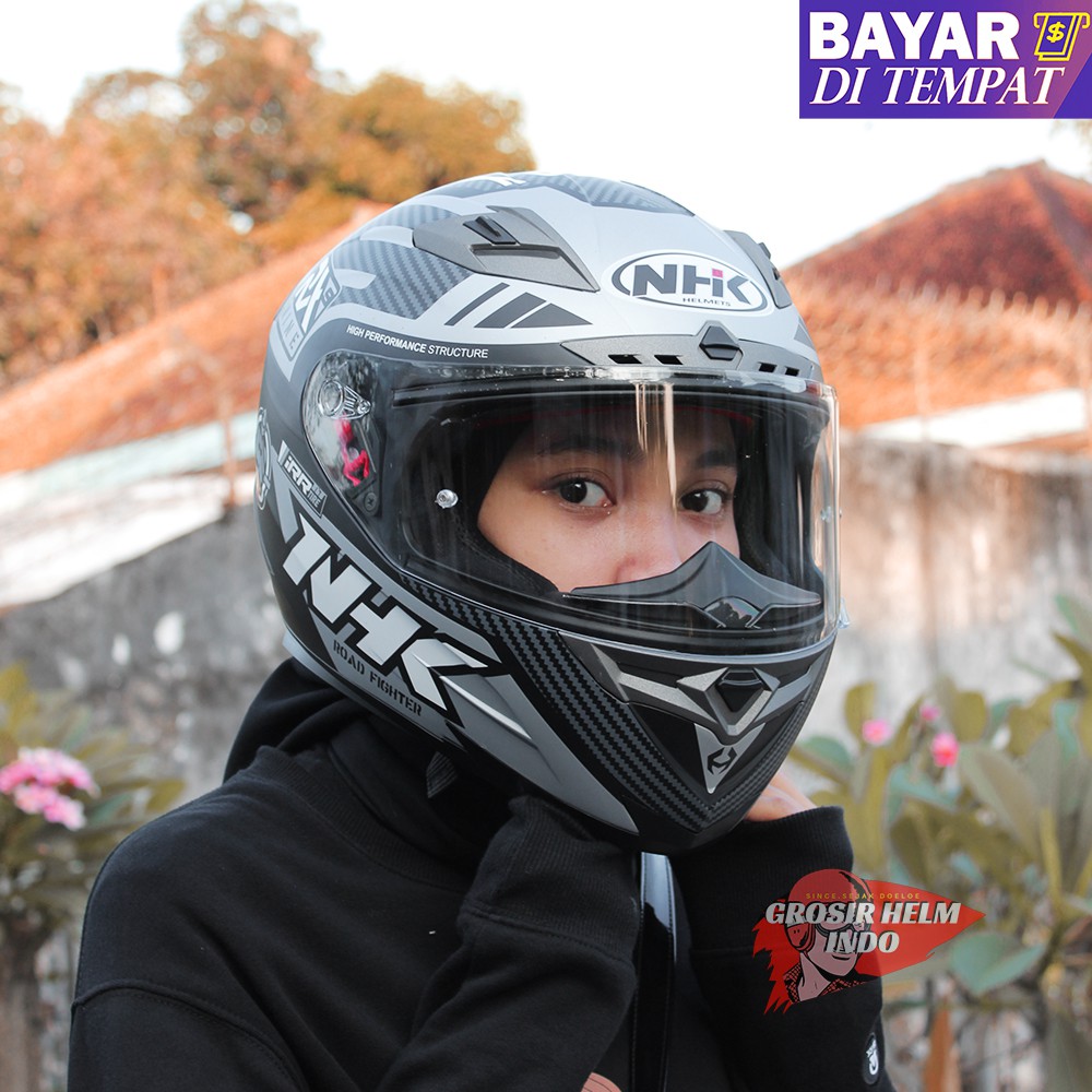HELM NHK RX9 RACER BLACK SILVER DOFF ORIGINAL HELM FULLFACE NHK RX 9 RACER BLACK DOFF - ONGKIR 2KG