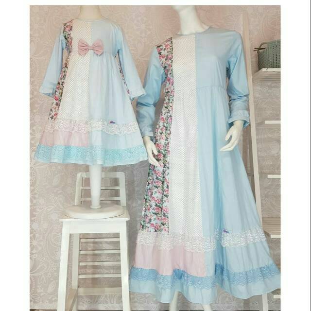 gamis couple cotton sz baby s.d mom by alilac