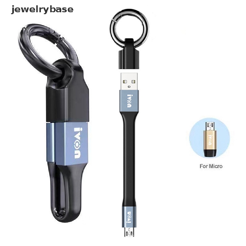 (jewelrybase) Kabel Data / Charger Micro USB / Type C Mini Portable Dengan Gantungan Kunci