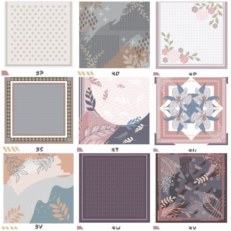 Custom nama logo brand sendiri bahan voal signature jilbab hijab scarf kerudung voal motif printing