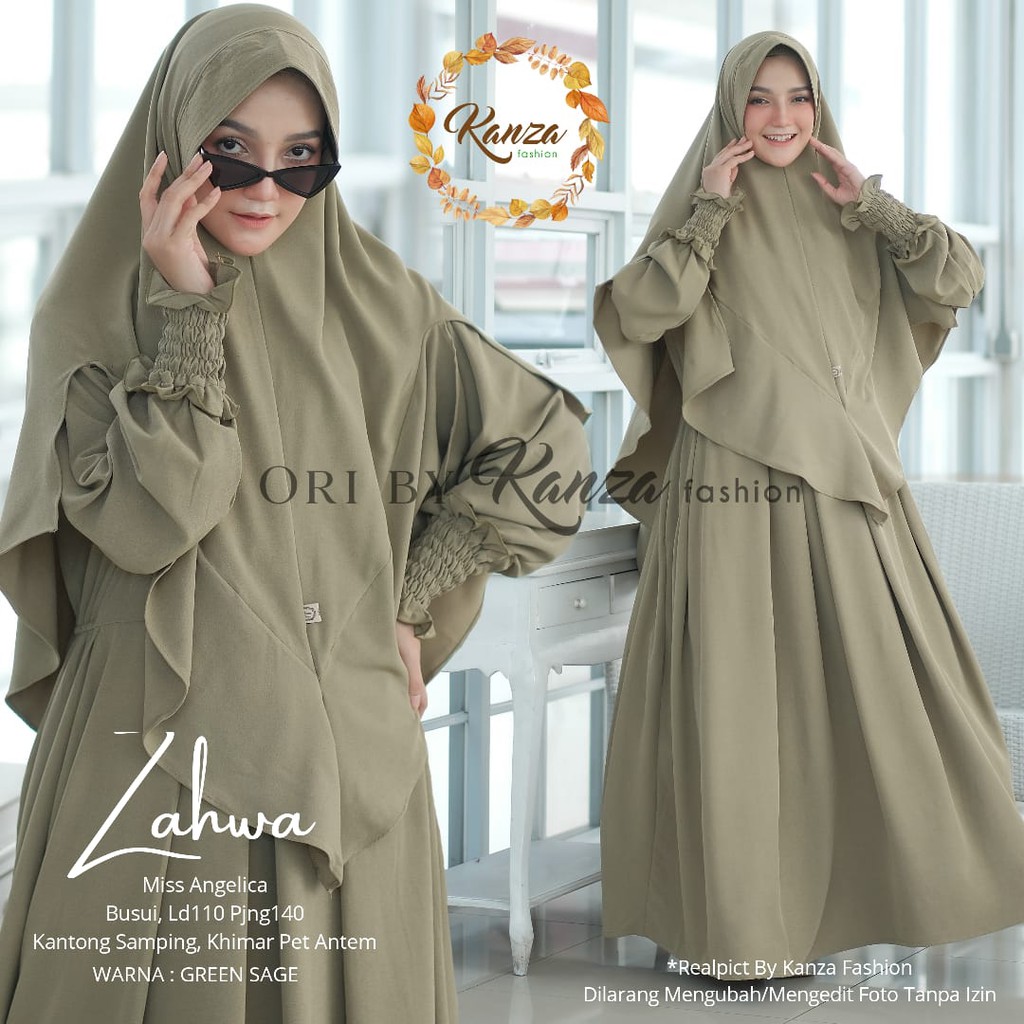 Zahwa Syari Set Gamis Muslimah Ori By Kanza Fashion BTC