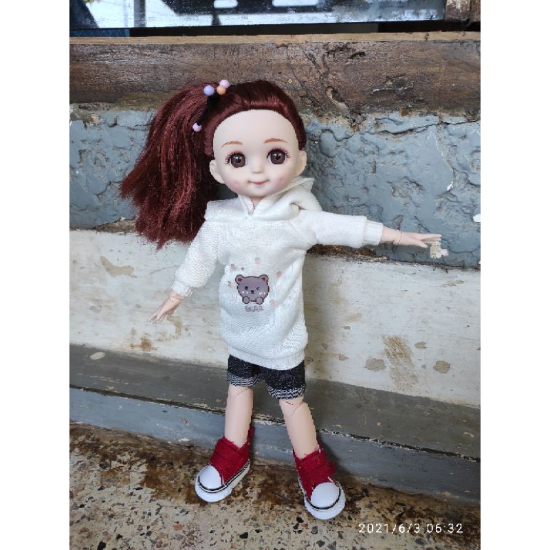 Mainan anak baju sweater boneka barbie doll gemuk 30cm