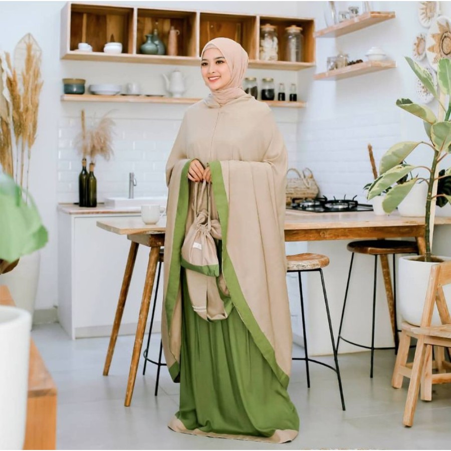 Mukena Baneska New Salwa 2in1 Olive Khaki