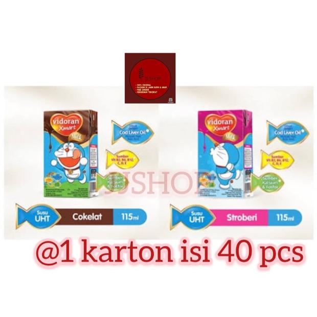 

(BISA COD) SUSU UHT VIDORAN XMART 115 ML / 1 KARTON @40pcs / SUSU CAIR /SUSU ANAK PROMO Kode 772