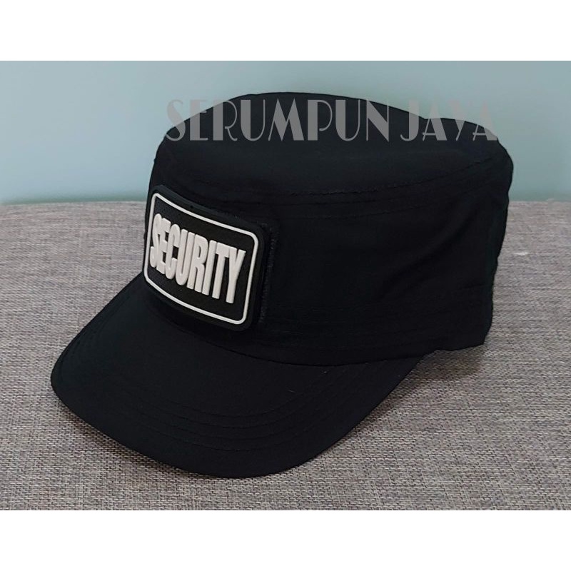 TOPI KOMANDO SECURITY - TOPI KOMANDO TULISAN SECURITY PUTIH VELCRO 2 PATCH