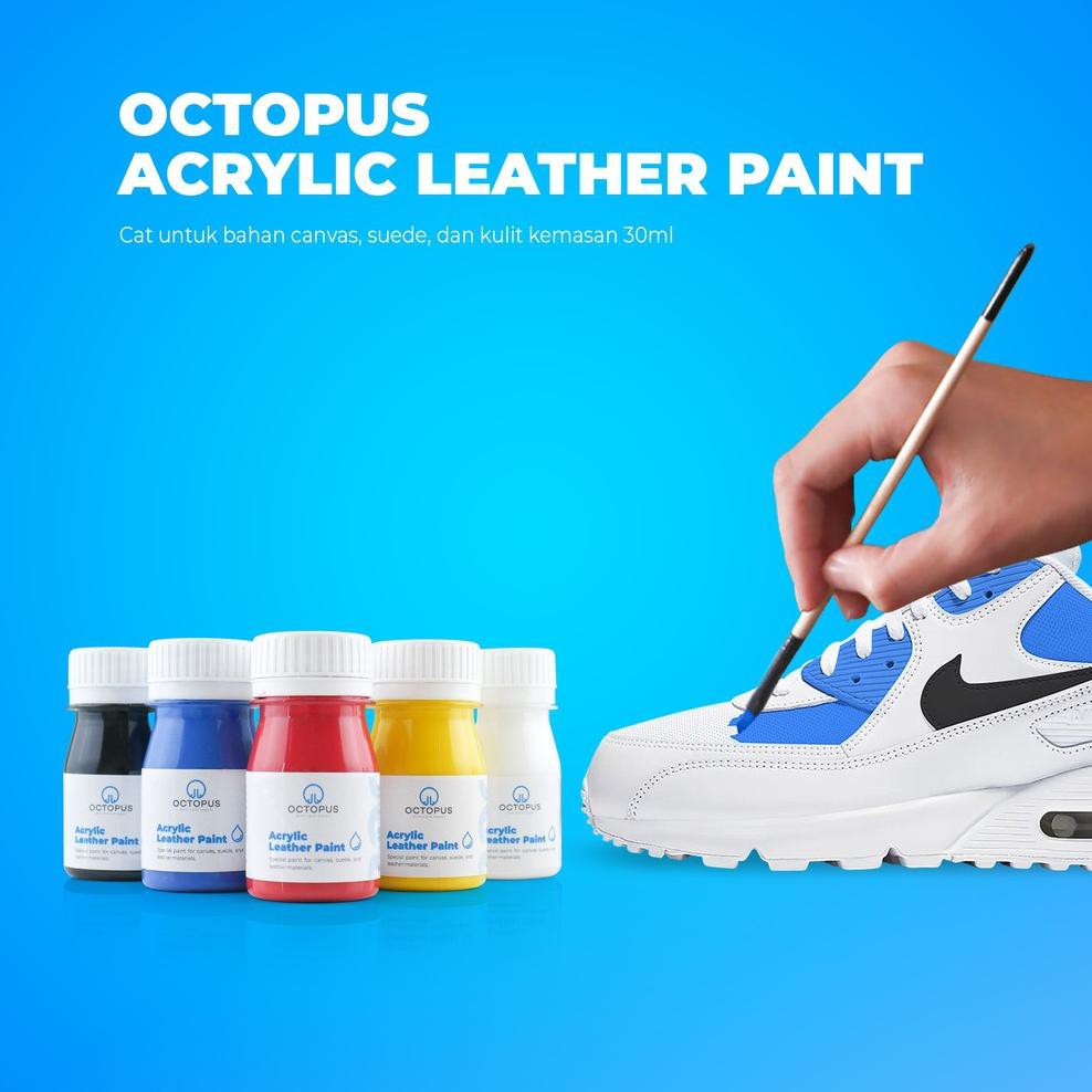 

uO8Code Octopus Acrylic Leather Paint / cat sepatu canvas, suede, & kulit 30ml V3I1 promo.