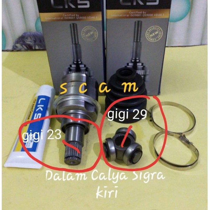 CV JOINT DALAM AS RODA DALAM  KIRI CALYA 1200cc SIGRA 1000CC