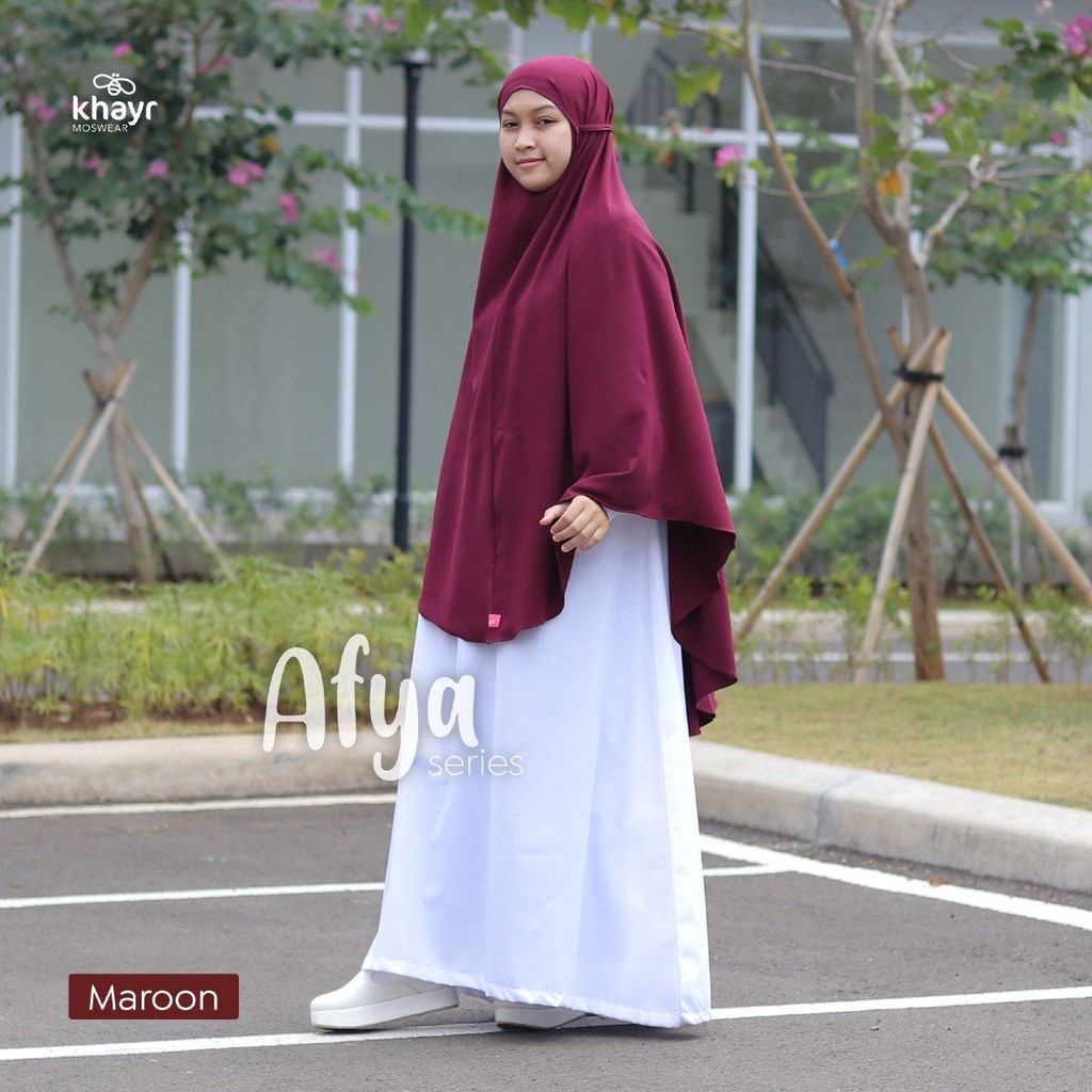Khayr Moswear Afya Size L Series Hijab Syari Bergo Murah Kerudung Lembut Jilbab Tali