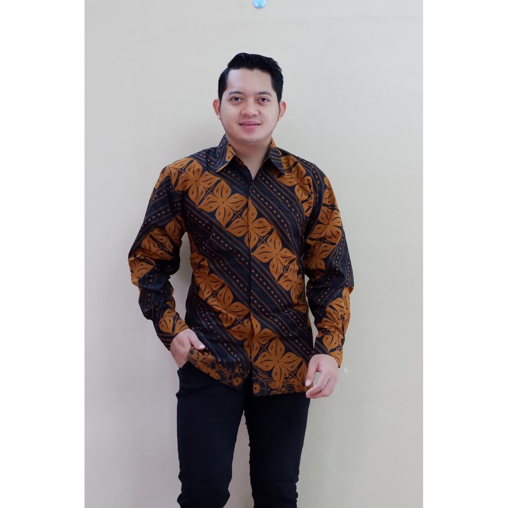 12 MOTIF TERBARU BAJU kemeja batik pria lengan panjang terbaru ORIGINAL  PENDEK modern PREMIUM 16