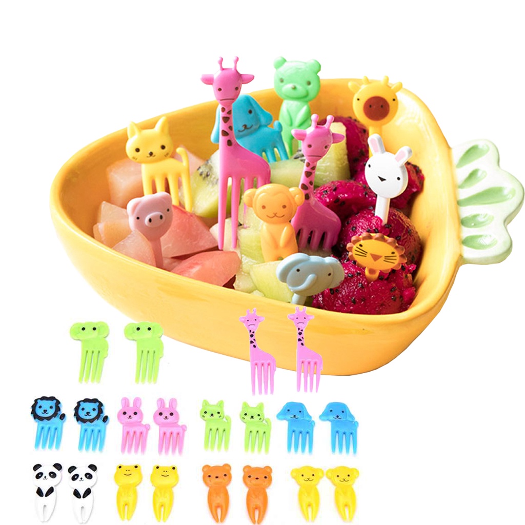 [house2020]10pcs Kawaii Animal Food Fruit Picks Forks Home Party Accessory Decor Tool