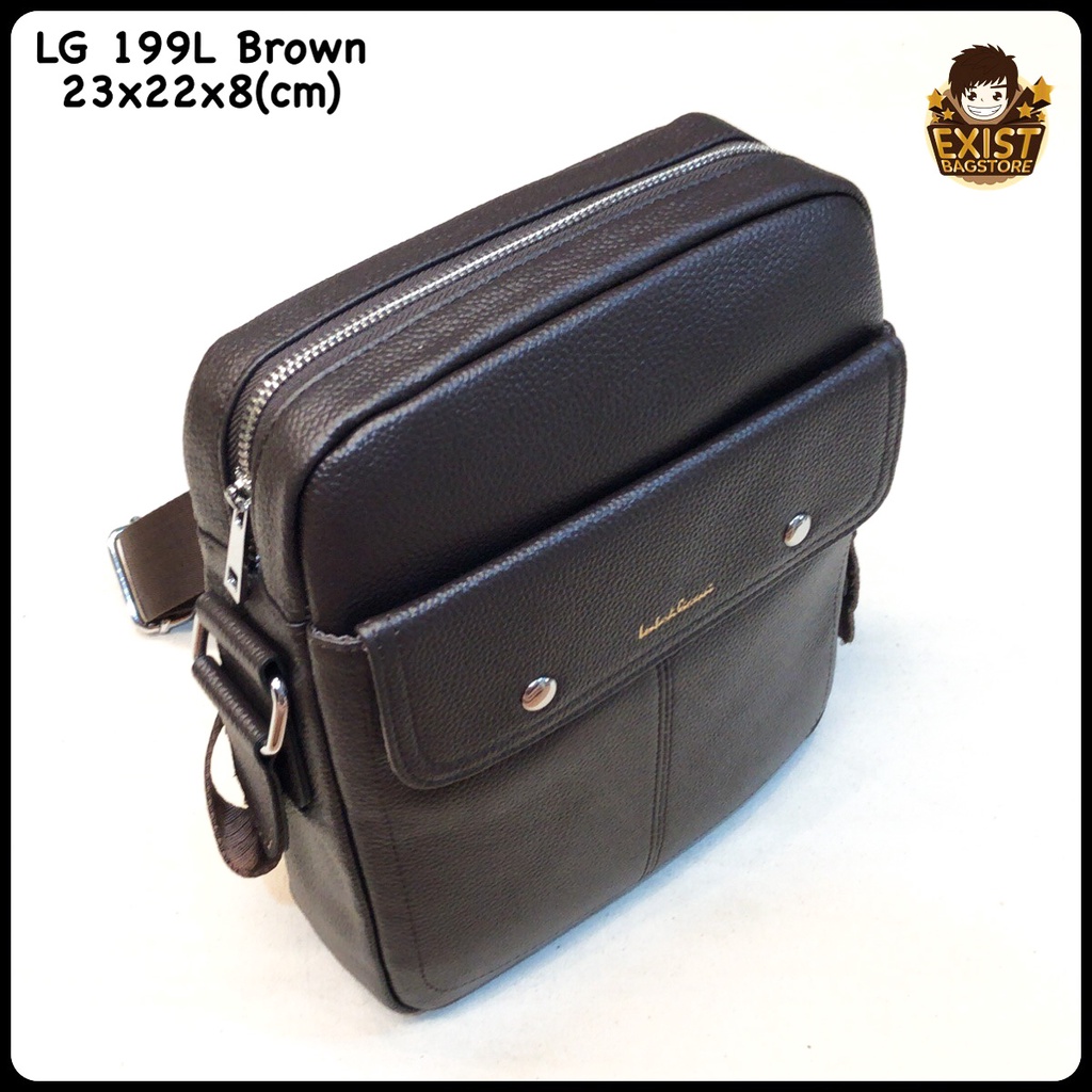 tas pria original lombardi giovanni 199 series bahan asli kulit tas original