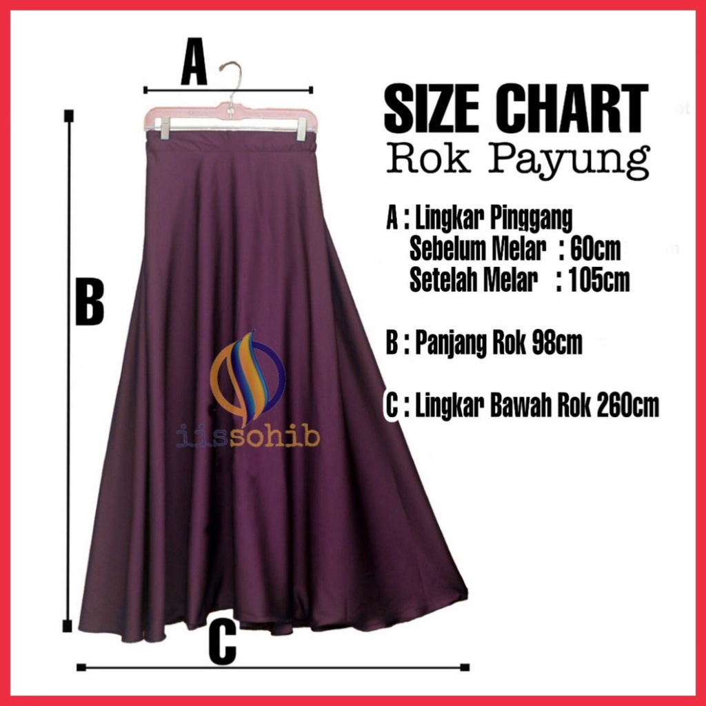 Rok Panjang Korean Style Rok Payung Wanita Muslimah All Size To XXL