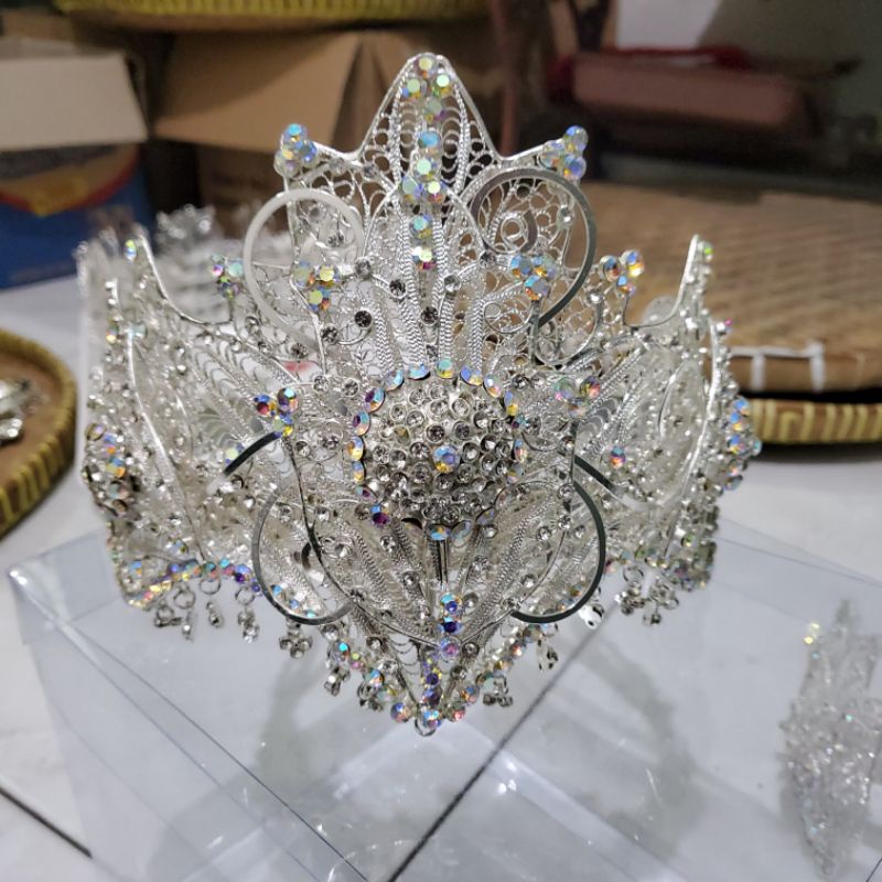 Siger Mawar Premium Viral Citra Kirana Ciki Janet Aksesoris Set Mahkota Pengantin Sunda Jawa Silver 