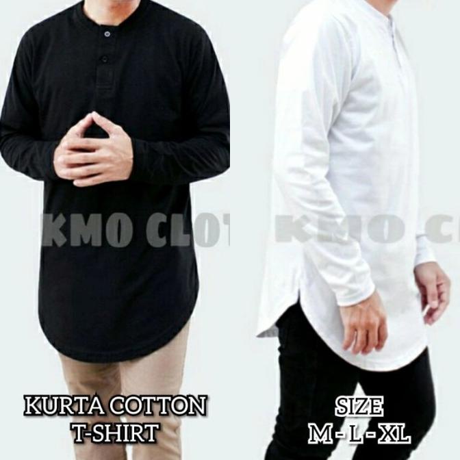 KAOS KOKO KURTA COTTON Original T-shirt Katun Pria Lengan Panjang