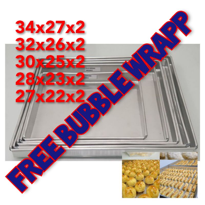 TINGGI 2 CETAKAN LOYANG KUE KERING TINGGI 2 , 34X27X2 32X25X2 30X22X2 BAHAN ALUMINIUM ASLI MURAH BERKUALITAS HARGA MURAH CETAKAN LOYANG KUE KERING TINGGI 2 , 34X27X2 32X26X2 30X25X2 30X22X2 28X23X2 27x22x2 25x20x2