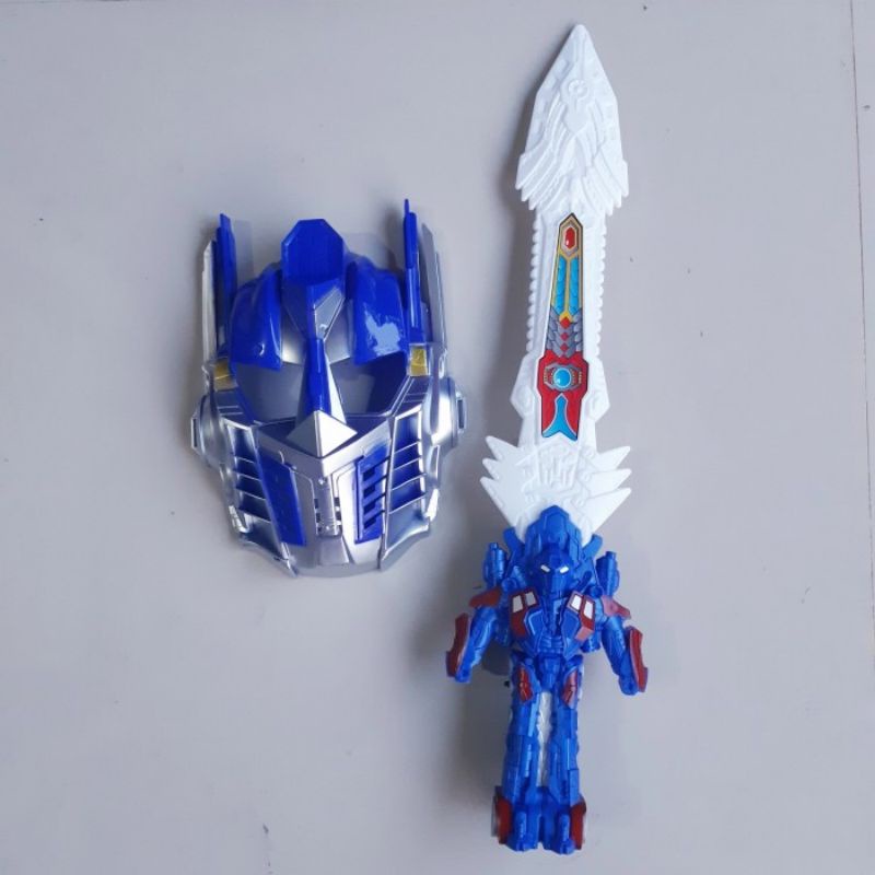 Mainan Set Topeng &amp; Pedang Transformers - Pedangan Cosplay Optimus Prime Anak