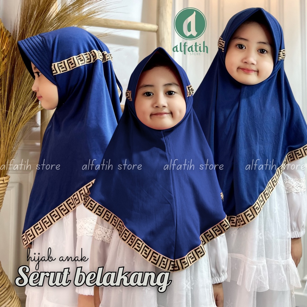 murah jilbab anak serut belakang / hijab instan anak / jilbab anak instan serut / jilbab anak perempuan usia 4-8 tahun untuk anak tk-sd Jilbab Serut Jokowi Adiba Instan