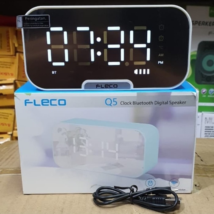 (COD) Fleco Q5 / Jam Alarm Q5 Bluetooth Speaker Miror Display